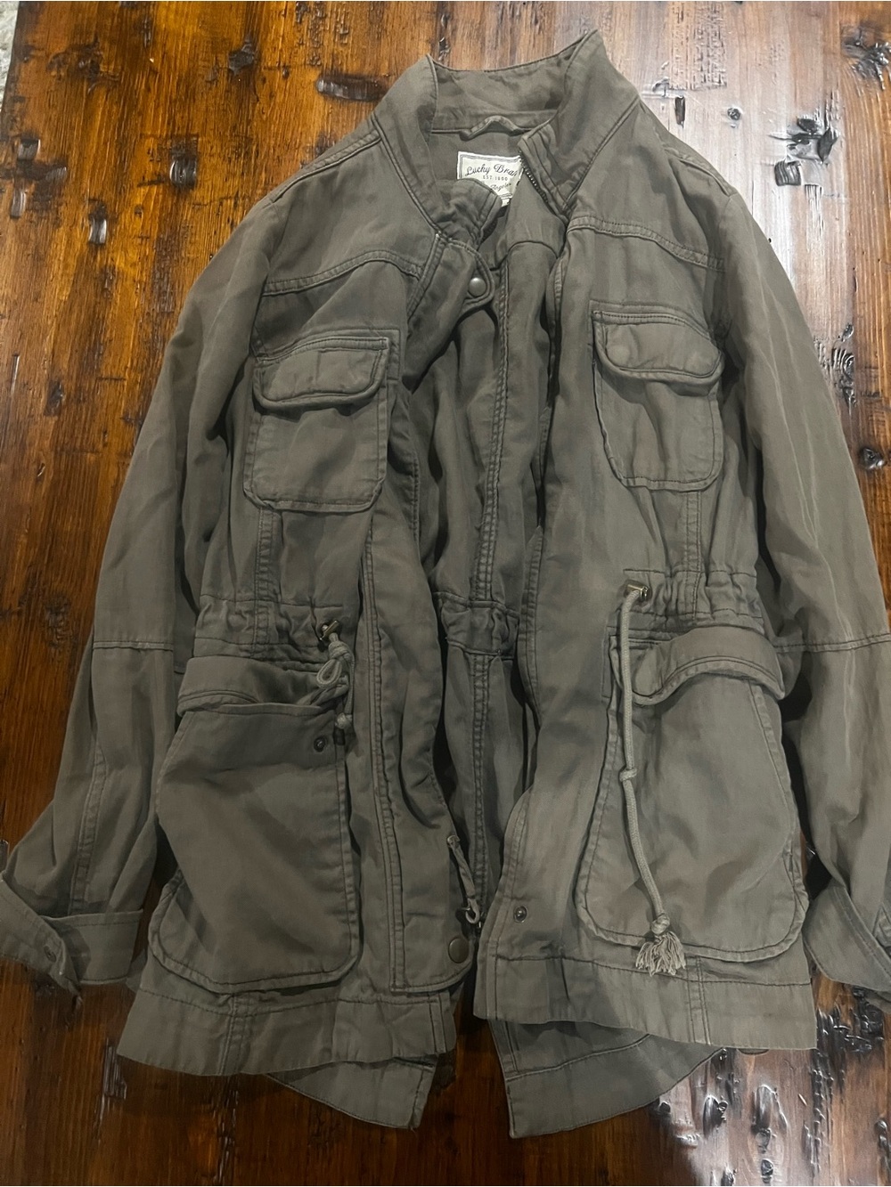 Lucky Brand Olive Green Field Jacket with Utility Pockets